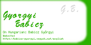 gyorgyi babicz business card